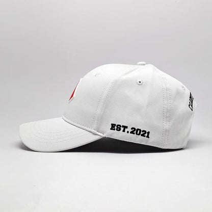 White Baseball Cap with Rubber Patch