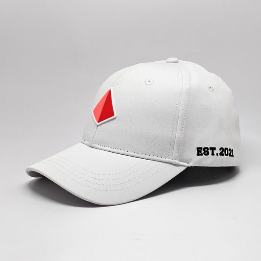 White Baseball Cap with Rubber Patch