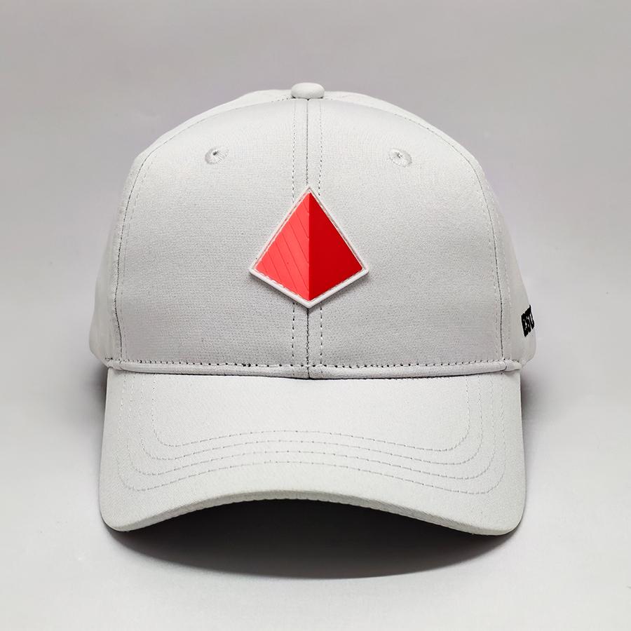White Baseball Cap with Rubber Patch