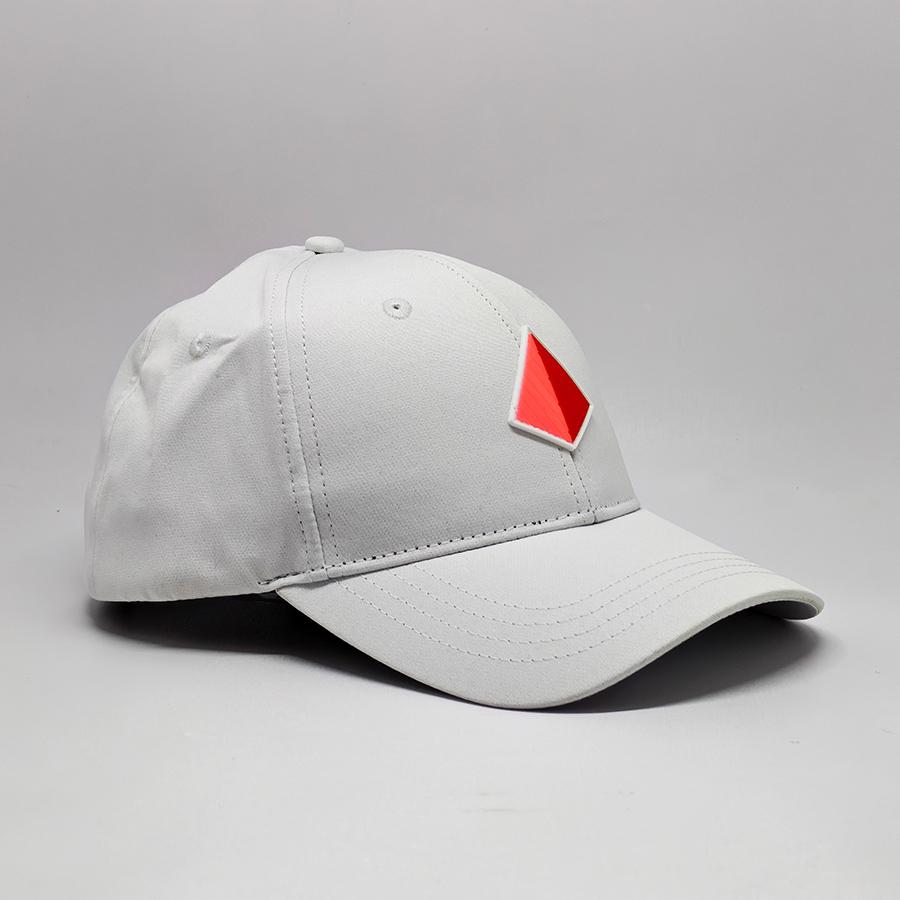White Baseball Cap with Rubber Patch