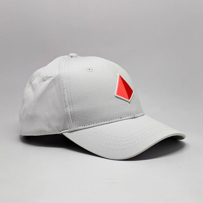 White Baseball Cap with Rubber Patch