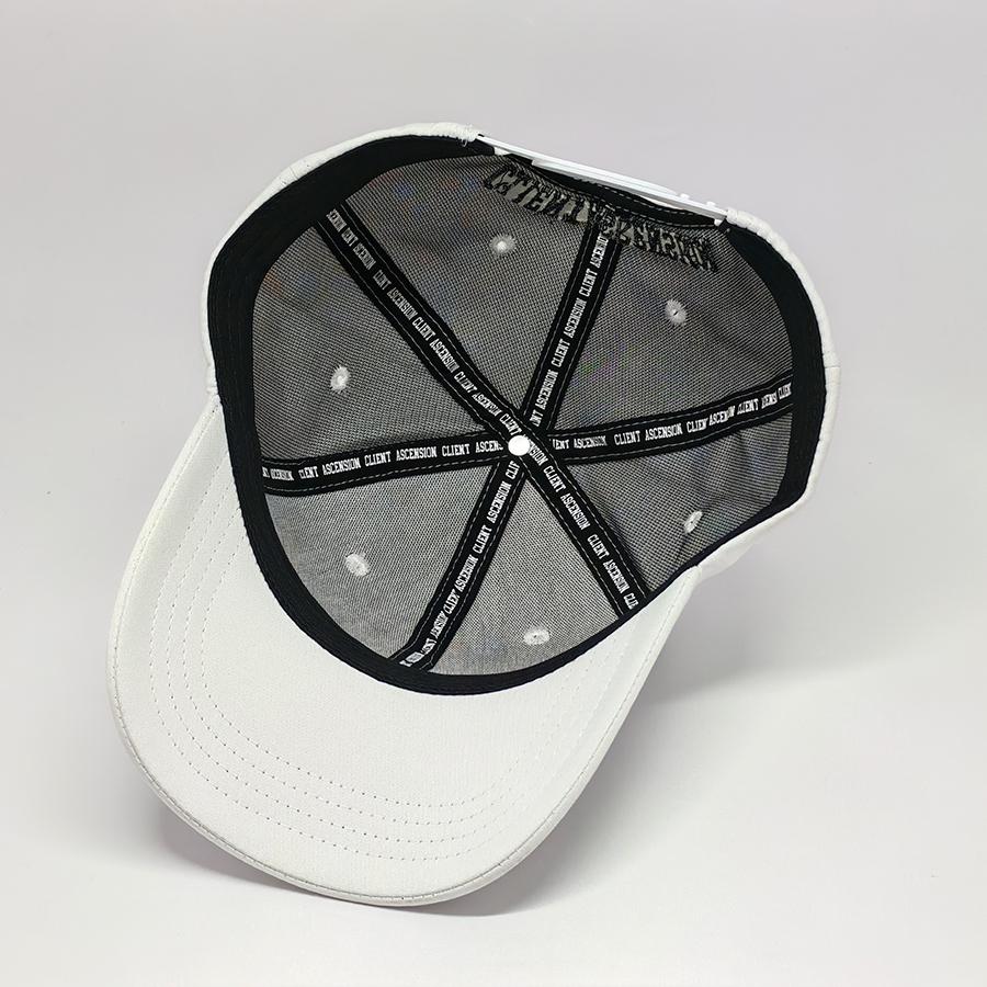 White Baseball Cap with Rubber Patch