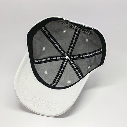 White Baseball Cap with Rubber Patch
