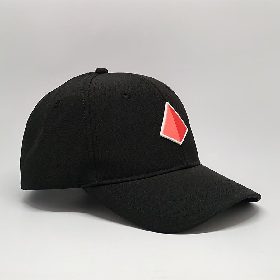 Black Baseball Cap with Rubber Patch