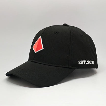 Black Baseball Cap with Rubber Patch