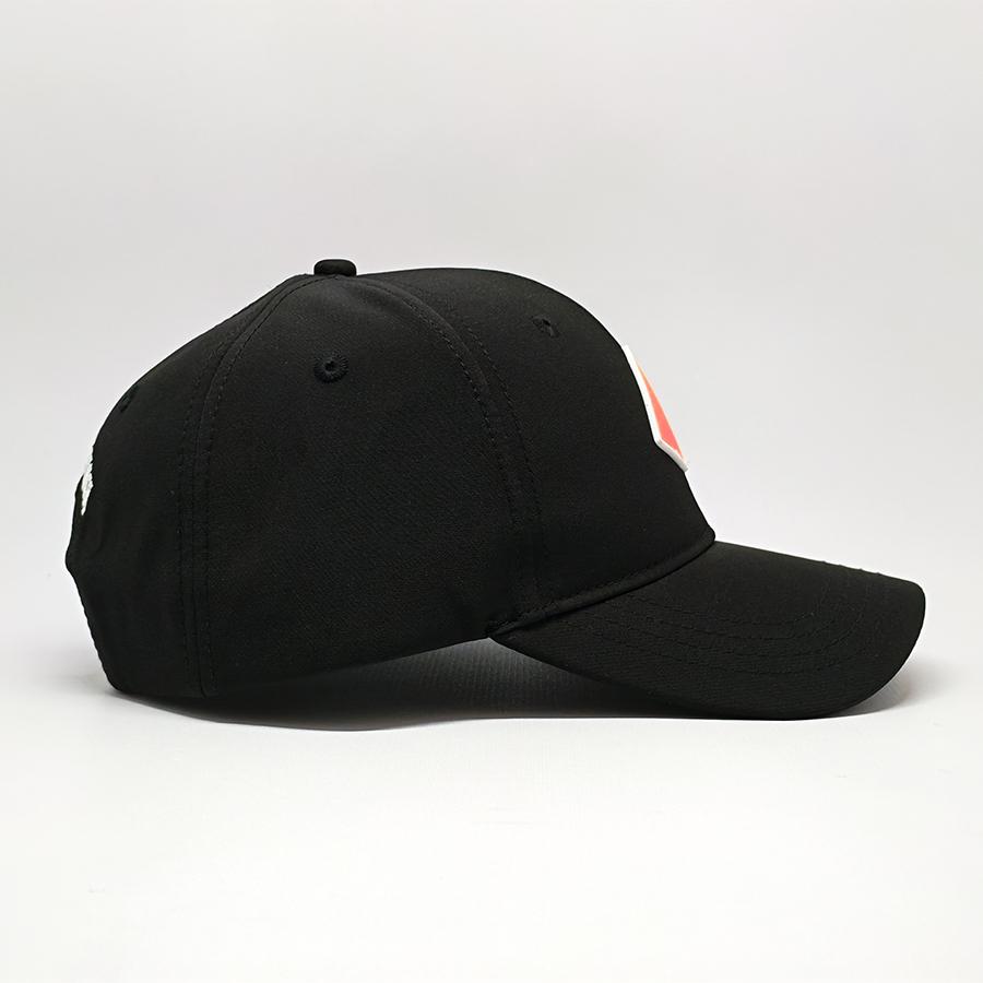 Black Baseball Cap with Rubber Patch