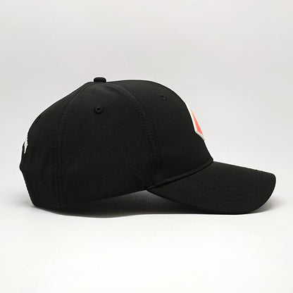 Black Baseball Cap with Rubber Patch