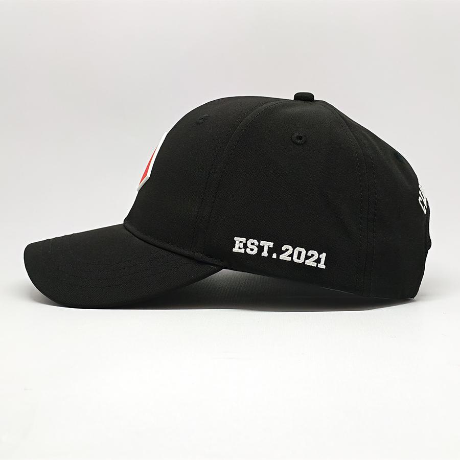 Black Baseball Cap with Rubber Patch
